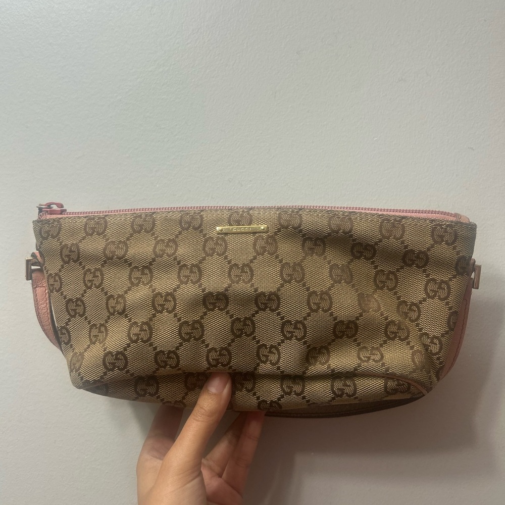 Gucci Brown & Pink Vintage Shoulder bag/ Clutch